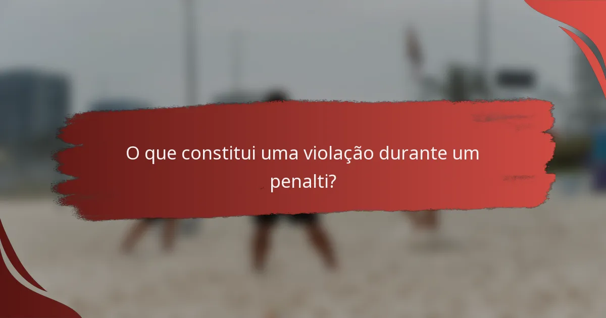 O que constitui uma violação durante um penalti?