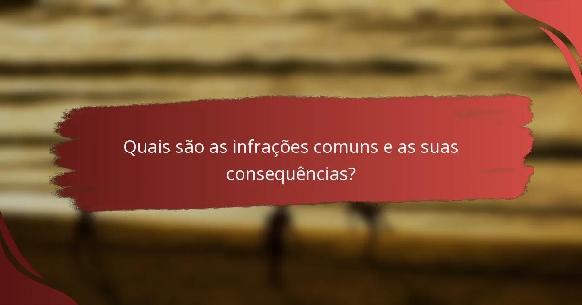 Quais são as infrações comuns e as suas consequências?